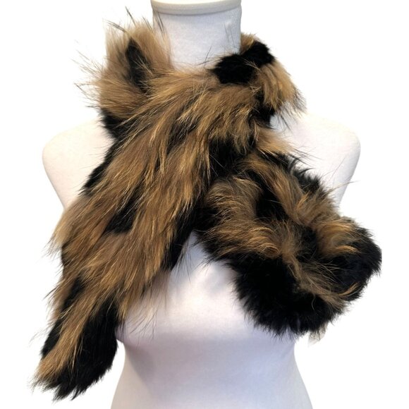 Lorenzo Rabbit 70% and Racoon 30% Scarf Made in Italy Brand New - Picture 2 of 4